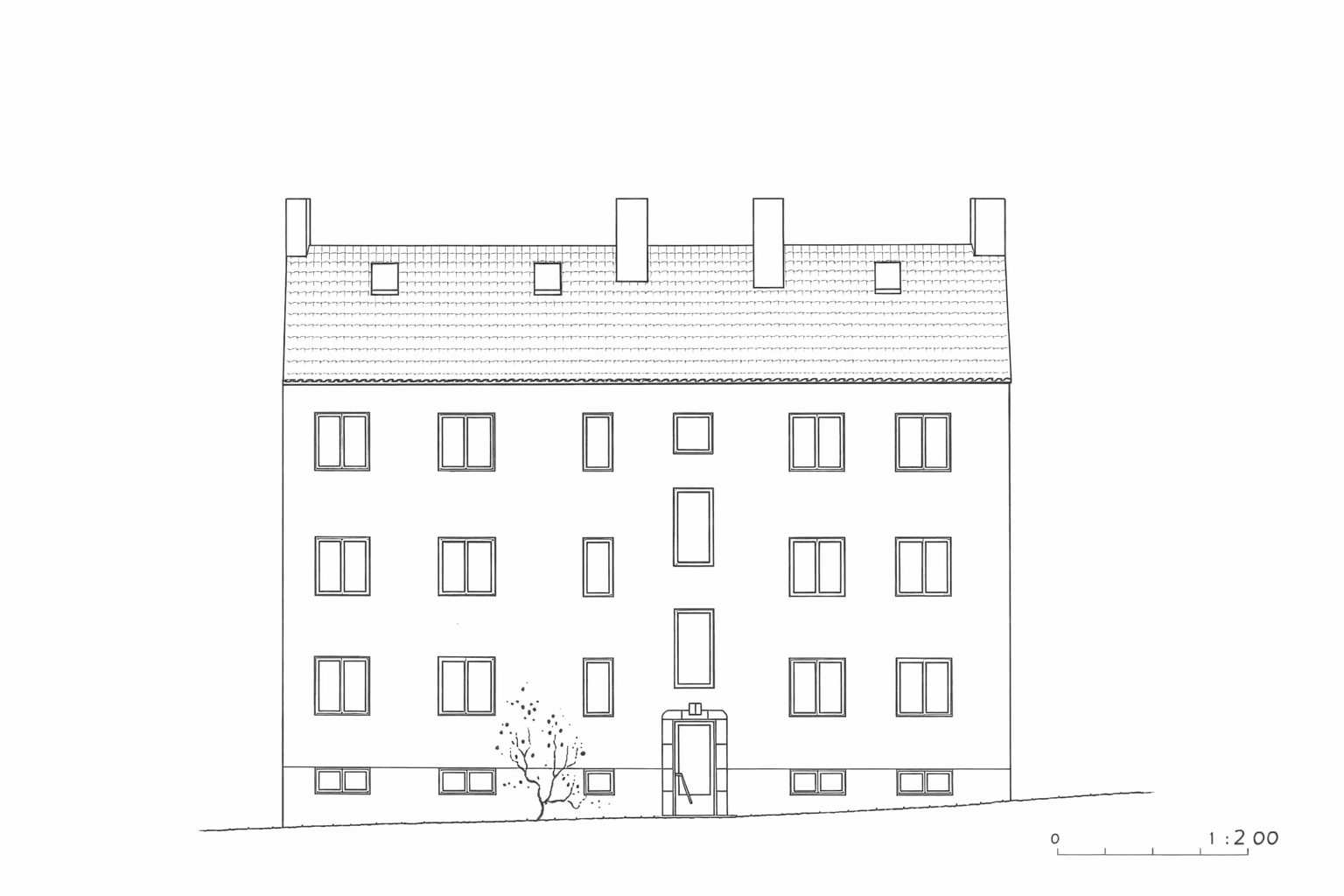 Fasadritning Erik Segersälls väg 13